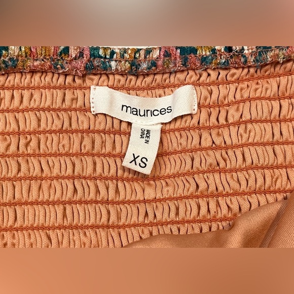 Maurices Bare Floral Patchwork Multicolor Coral Midi Dress Women’s XS - Picture 13 of 16